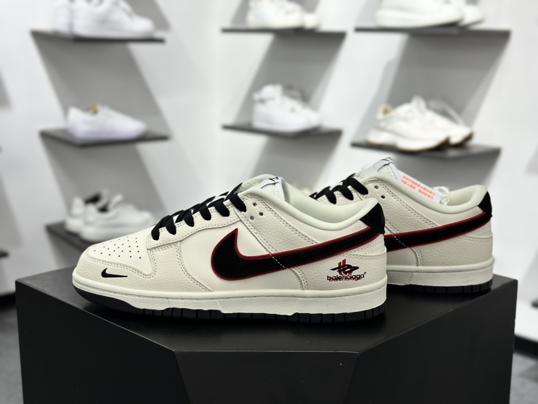 Nk SB Dunk Low 巴黎世家联名 米白黑勾 周年高端定制 低帮休闲板鞋 LW1818-110