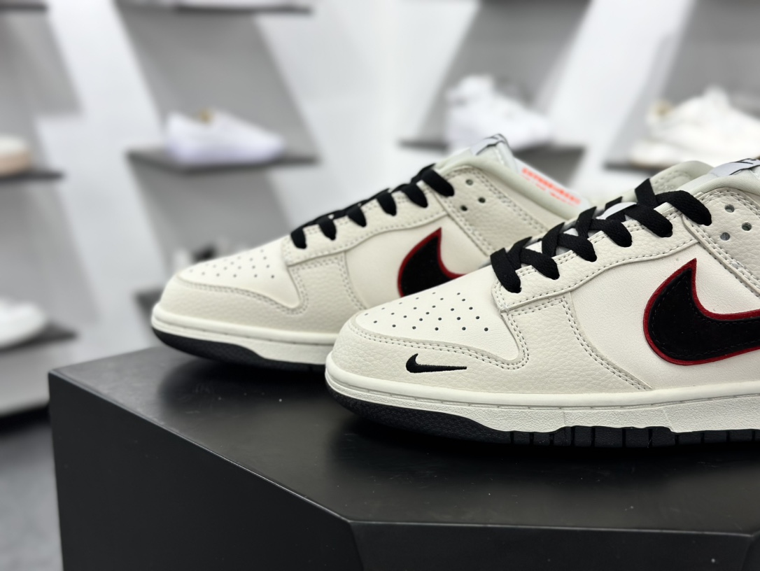 Nk SB Dunk Low 巴黎世家联名 米白黑勾 周年高端定制 低帮休闲板鞋 LW1818-110