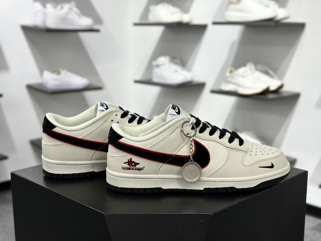 Nk SB Dunk Low 巴黎世家联名 米白黑勾 周年高端定制 低帮休闲板鞋 LW1818-110