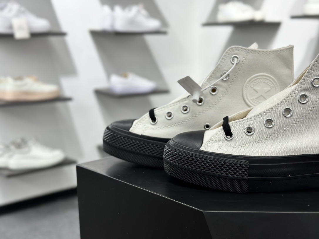 匡威2025新品 增高系列 Converse All Star 厚底增高 百搭休闲 防滑耐磨 厚底休闲鞋 黑武士经典百搭