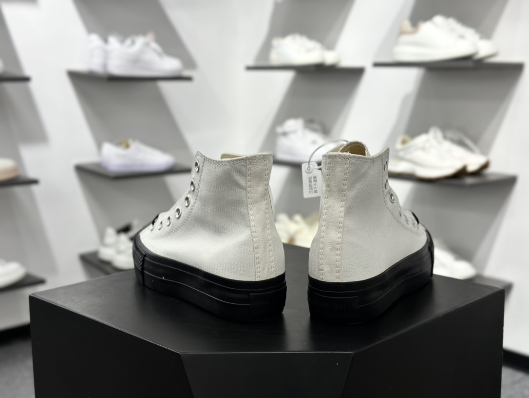 匡威2025新品 增高系列 Converse All Star 厚底增高 百搭休闲 防滑耐磨 厚底休闲鞋 黑武士经典百搭