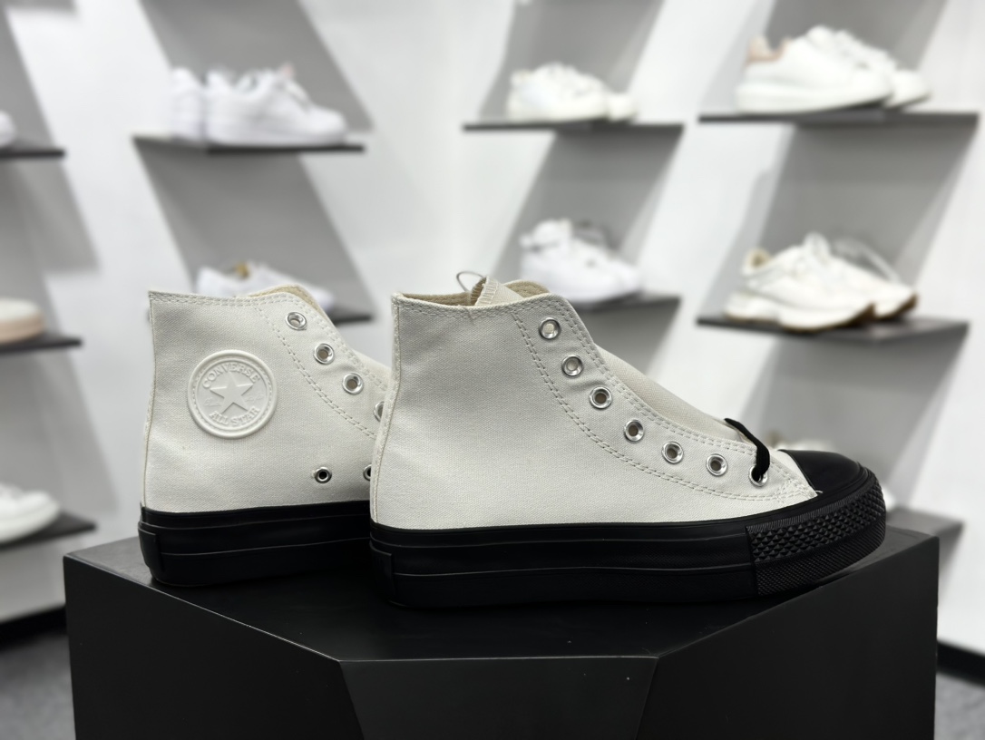 匡威2025新品 增高系列 Converse All Star 厚底增高 百搭休闲 防滑耐磨 厚底休闲鞋 黑武士经典百搭