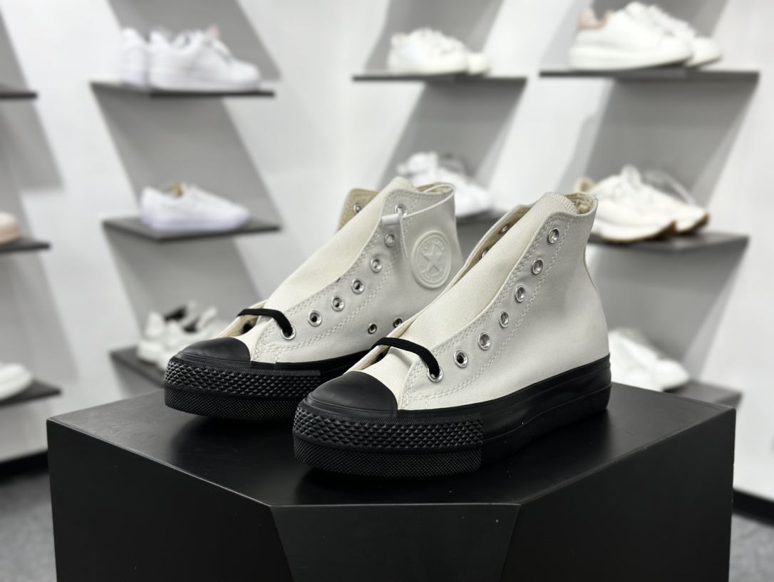 匡威2025新品 增高系列 Converse All Star 厚底增高 百搭休闲 防滑耐磨 厚底休闲鞋 黑武士经典百搭