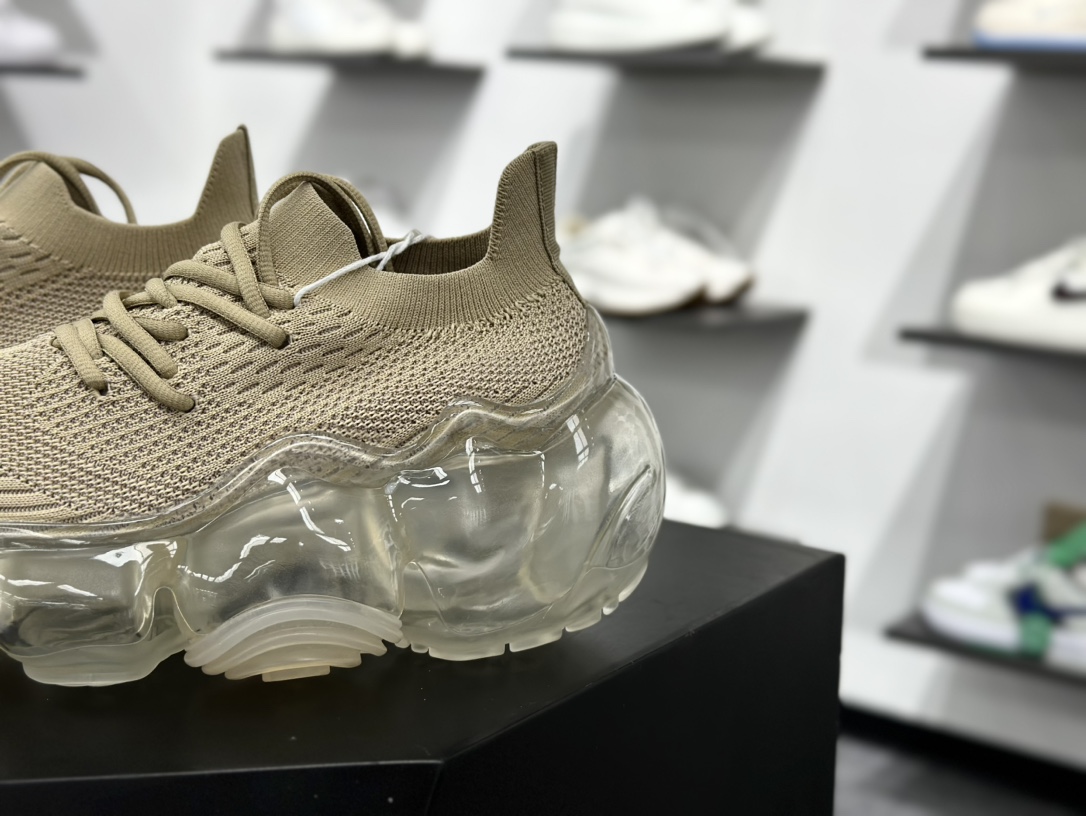 Rounds Moopie Low Sneakers 系列低帮气泡时装增高厚底泡泡鞋“针织灰” MPTP10-A1KT1190