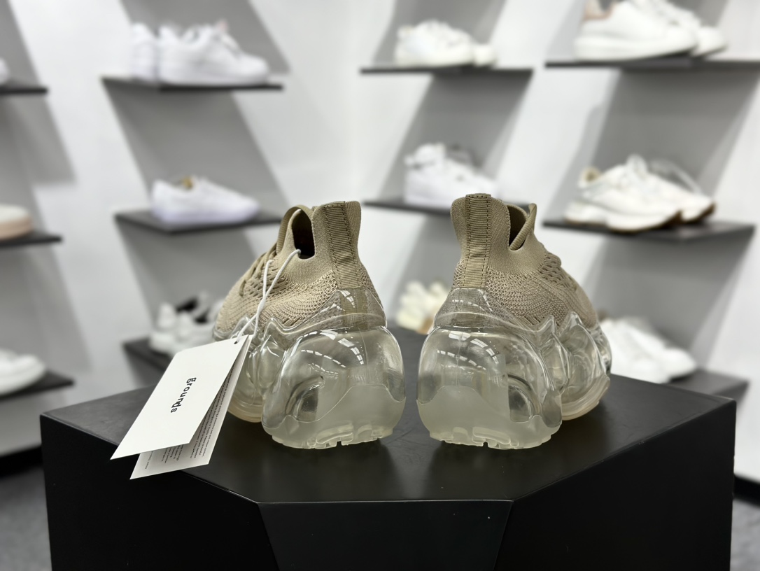 Rounds Moopie Low Sneakers 系列低帮气泡时装增高厚底泡泡鞋“针织灰” MPTP10-A1KT1190
