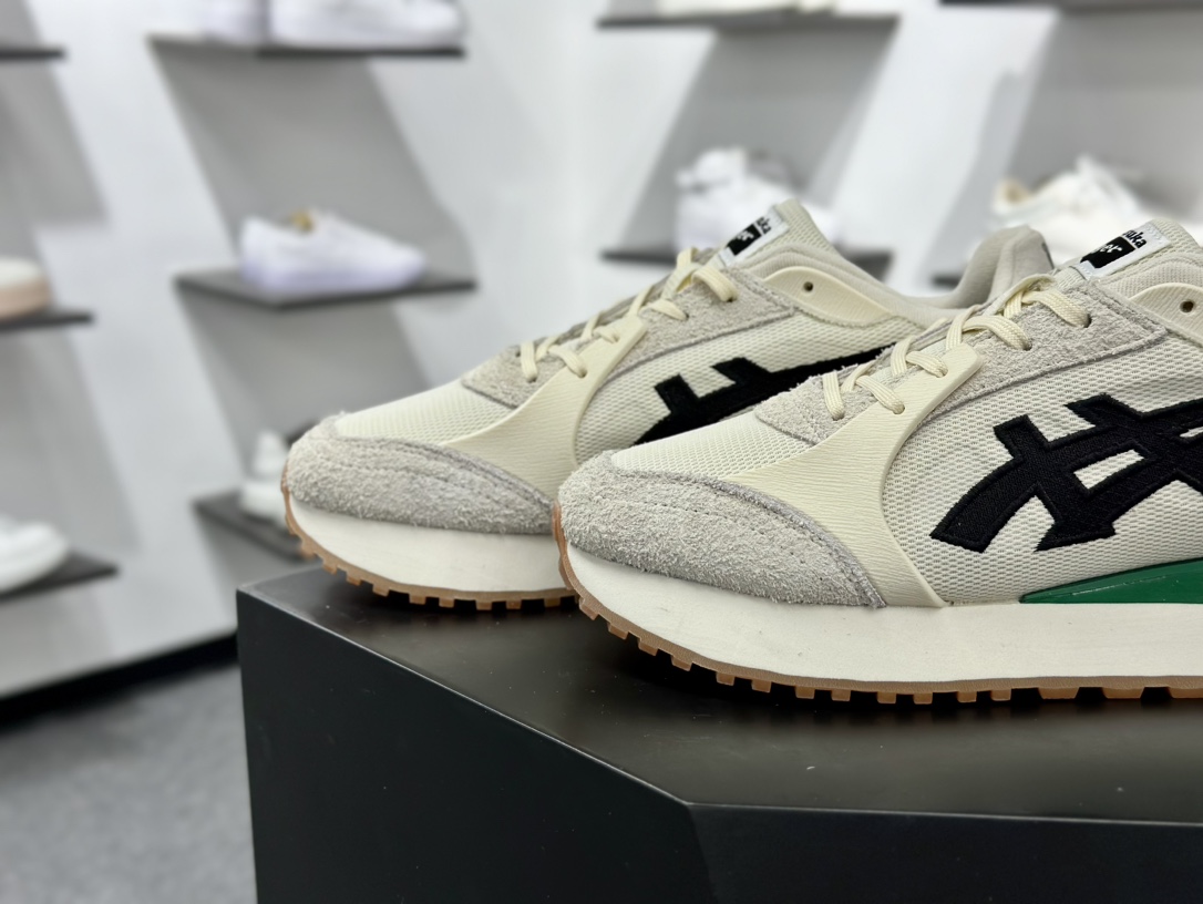 鬼塚虎/Onitsuka Tiger MOAGE CO Low 摩纳哥CO系列低帮厚底复古慢跑鞋“奶白黑绿” 1183B555-103