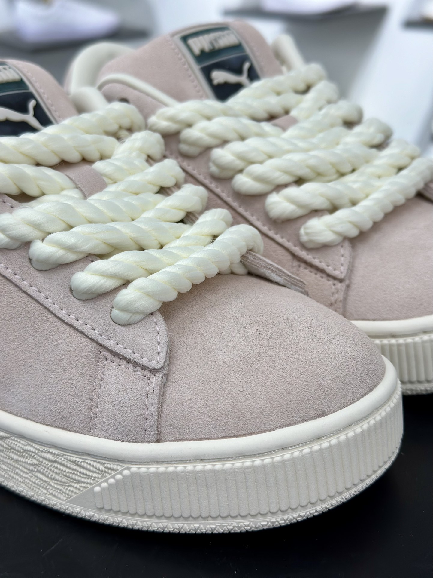 彪马PUMA Suede Low XL”Blue White”经典明星系列低帮板鞋“翻毛粉色” 395205-01