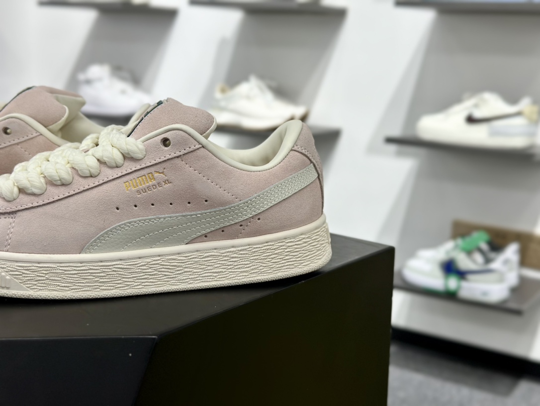 彪马PUMA Suede Low XL”Blue White”经典明星系列低帮板鞋“翻毛粉色” 395205-01