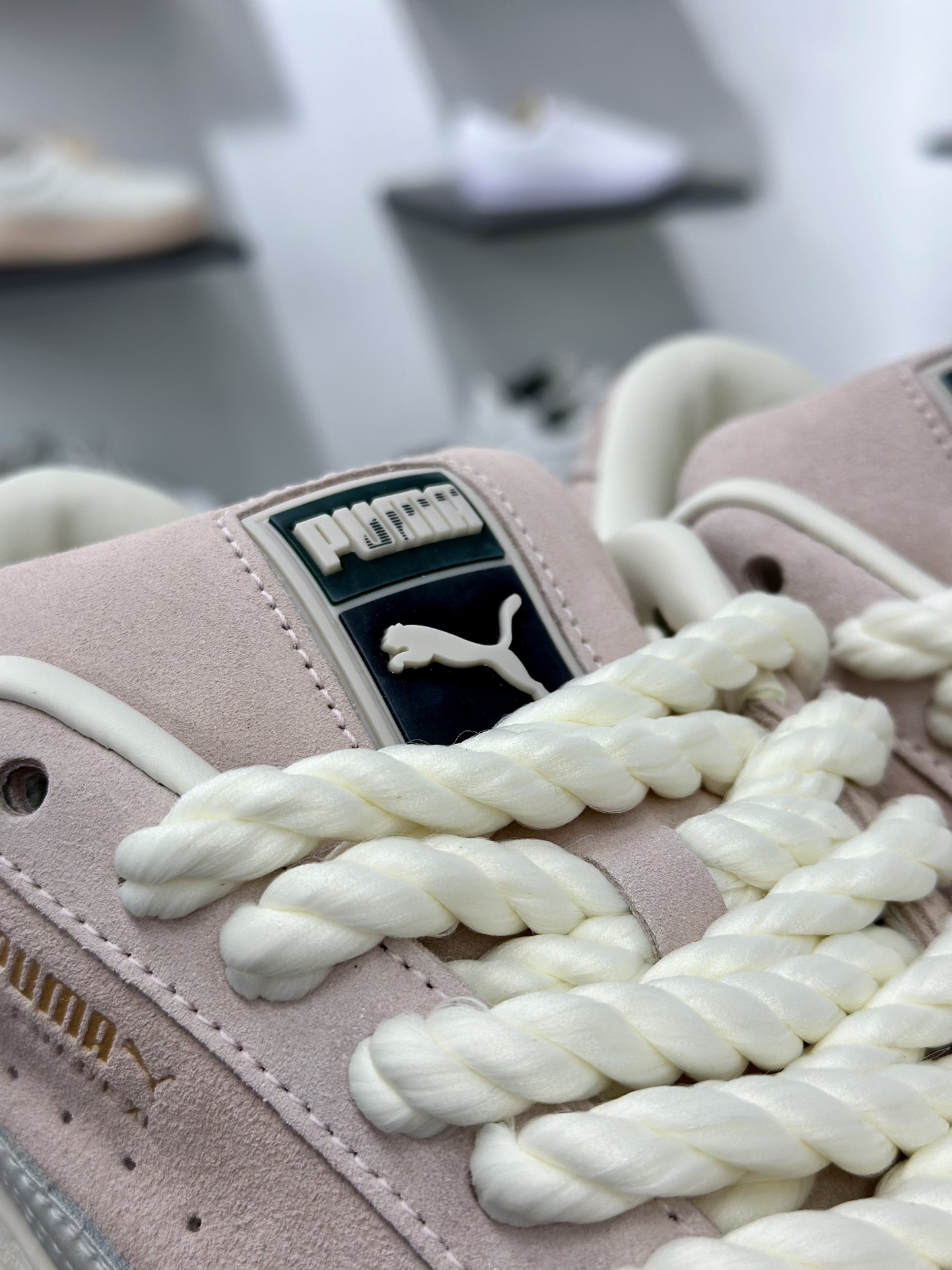 彪马PUMA Suede Low XL”Blue White”经典明星系列低帮板鞋“翻毛粉色” 395205-01