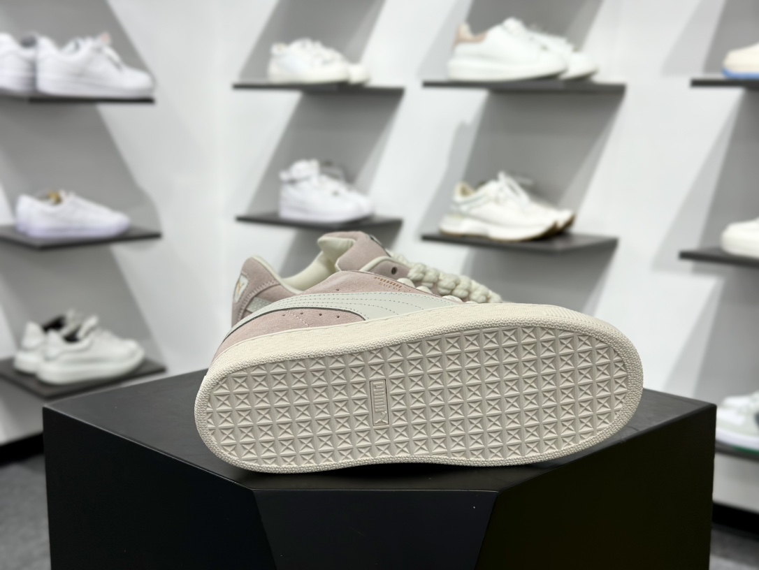 彪马PUMA Suede Low XL”Blue White”经典明星系列低帮板鞋“翻毛粉色” 395205-01