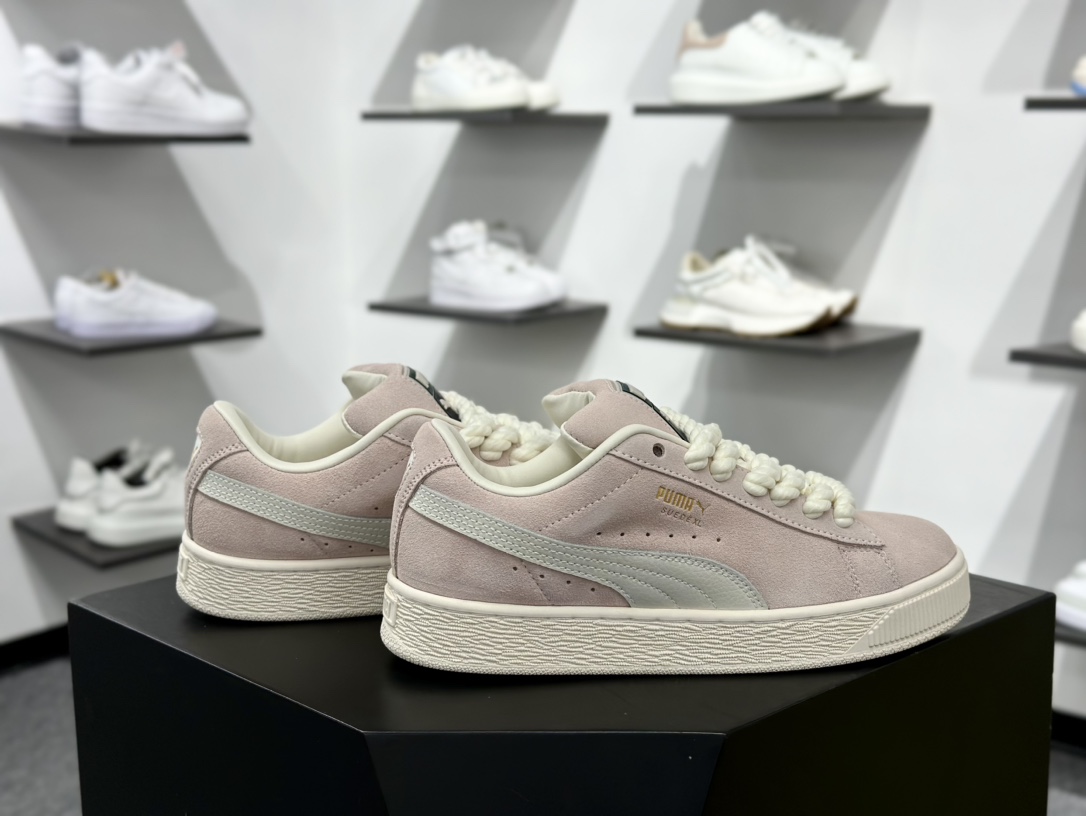 彪马PUMA Suede Low XL”Blue White”经典明星系列低帮板鞋“翻毛粉色” 395205-01