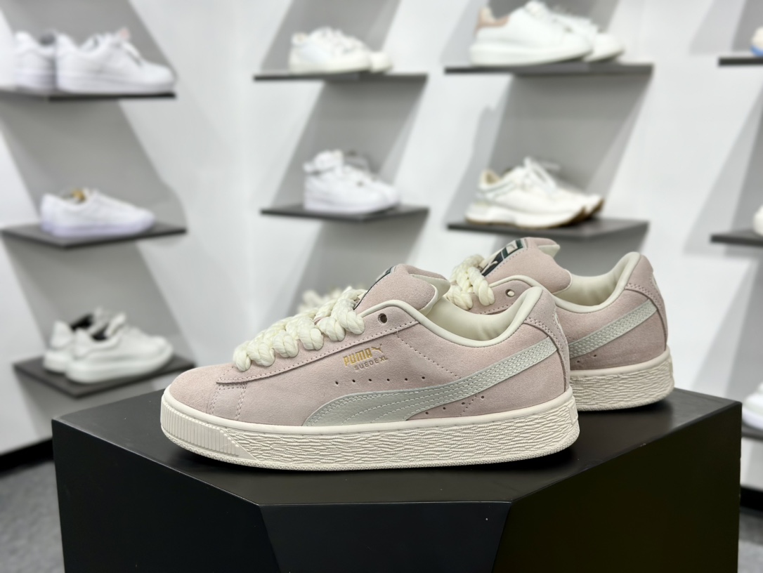 彪马PUMA Suede Low XL”Blue White”经典明星系列低帮板鞋“翻毛粉色” 395205-01