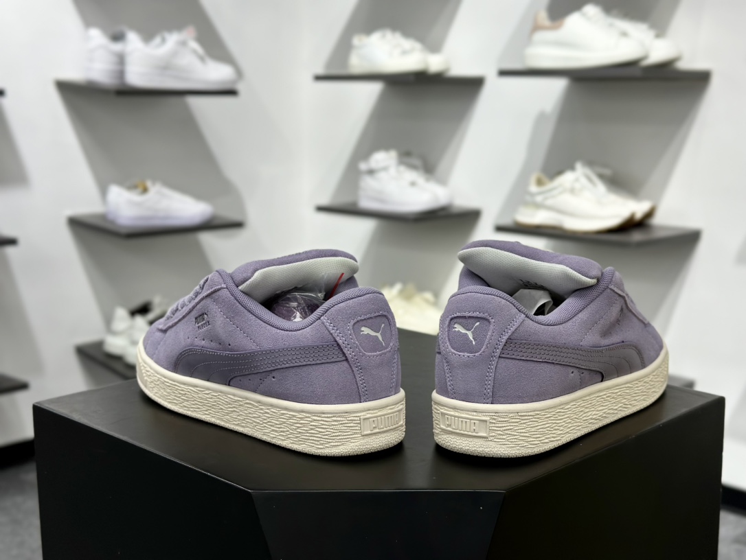 PUMA Suede Low XL”Blue White”经典明星系列低帮面包风复古百搭休闲运动板鞋“紫色白底” 401600-01