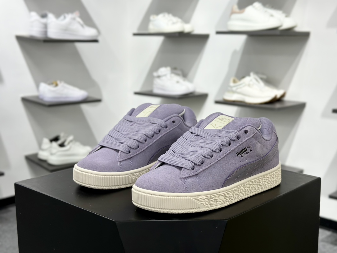 PUMA Suede Low XL”Blue White”经典明星系列低帮面包风复古百搭休闲运动板鞋“紫色白底” 401600-01