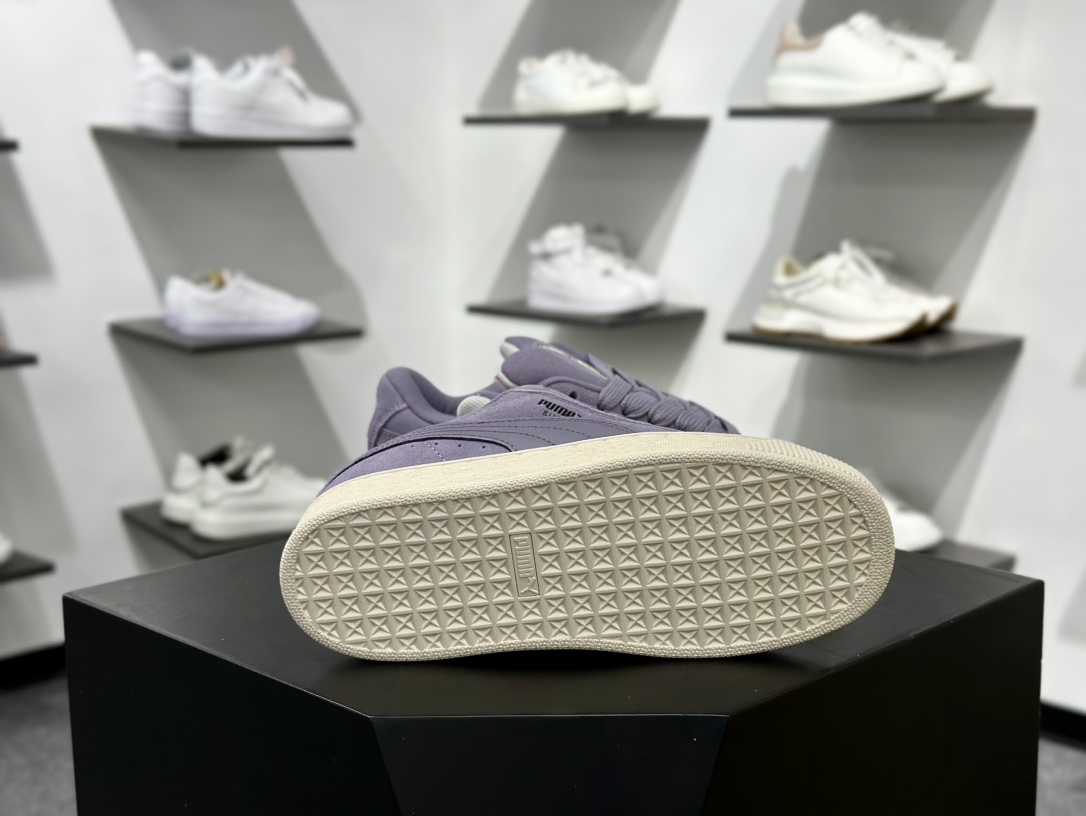 PUMA Suede Low XL”Blue White”经典明星系列低帮面包风复古百搭休闲运动板鞋“紫色白底” 401600-01