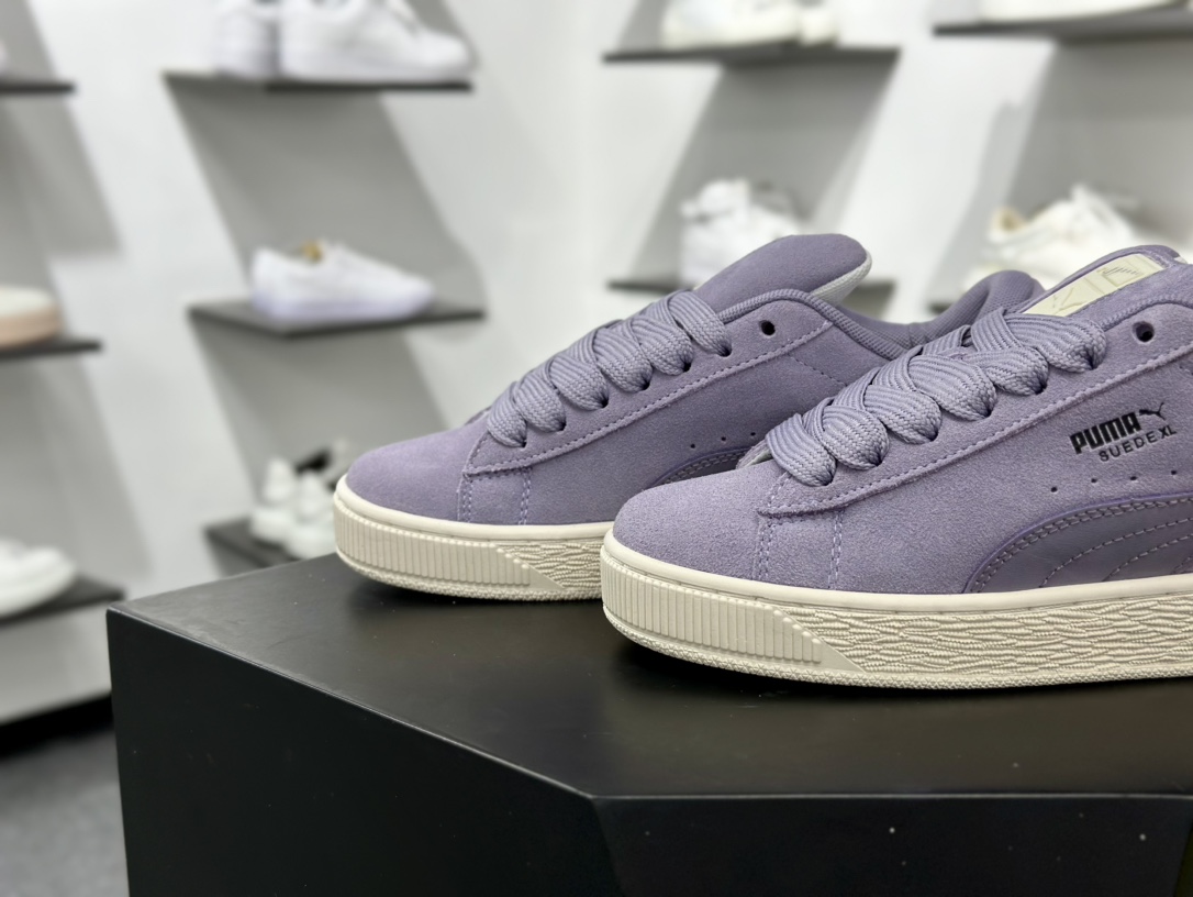 PUMA Suede Low XL”Blue White”经典明星系列低帮面包风复古百搭休闲运动板鞋“紫色白底” 401600-01