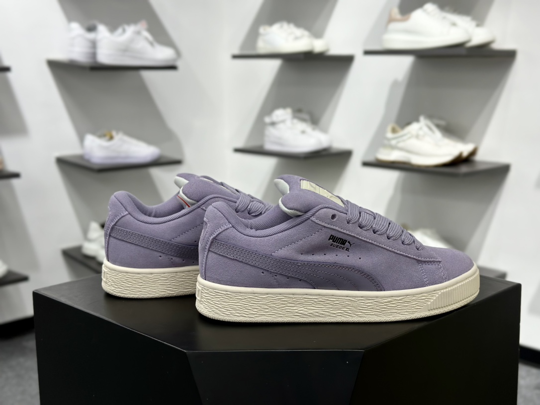 PUMA Suede Low XL”Blue White”经典明星系列低帮面包风复古百搭休闲运动板鞋“紫色白底” 401600-01