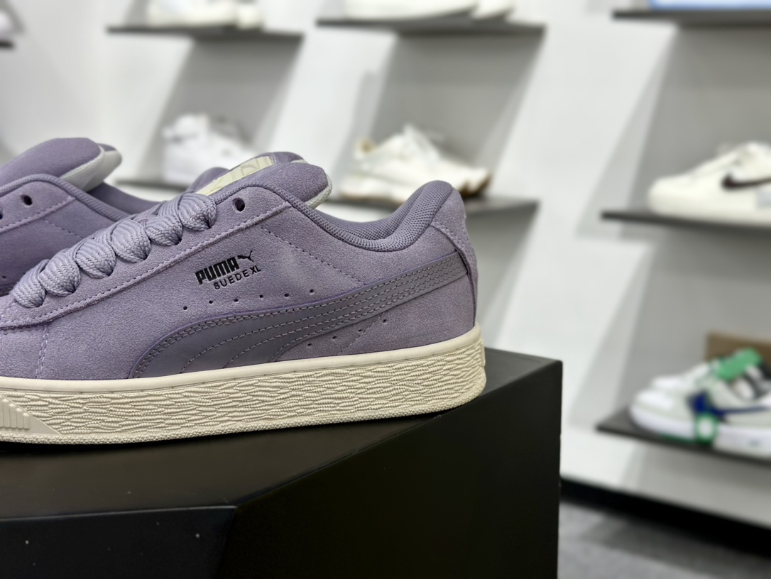 PUMA Suede Low XL”Blue White”经典明星系列低帮面包风复古百搭休闲运动板鞋“紫色白底” 401600-01