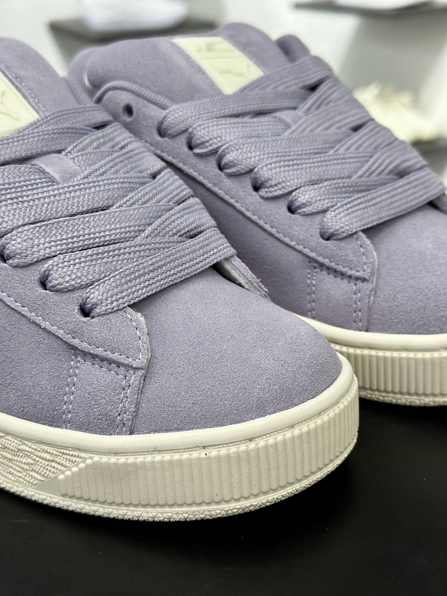PUMA Suede Low XL”Blue White”经典明星系列低帮面包风复古百搭休闲运动板鞋“紫色白底” 401600-01