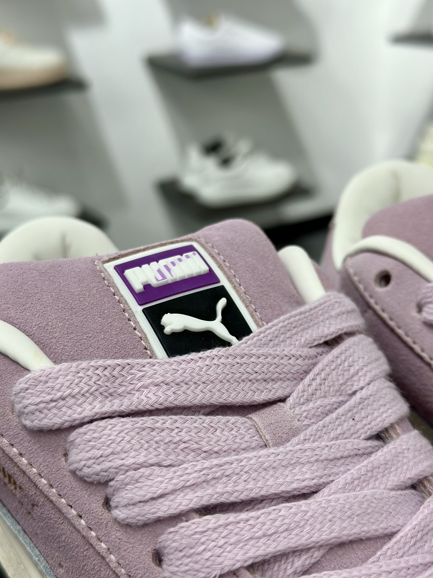 PUMA Suede Low XL”Blue White”经典明星系列低帮面包风板鞋“紫色白标白底” 395205-08