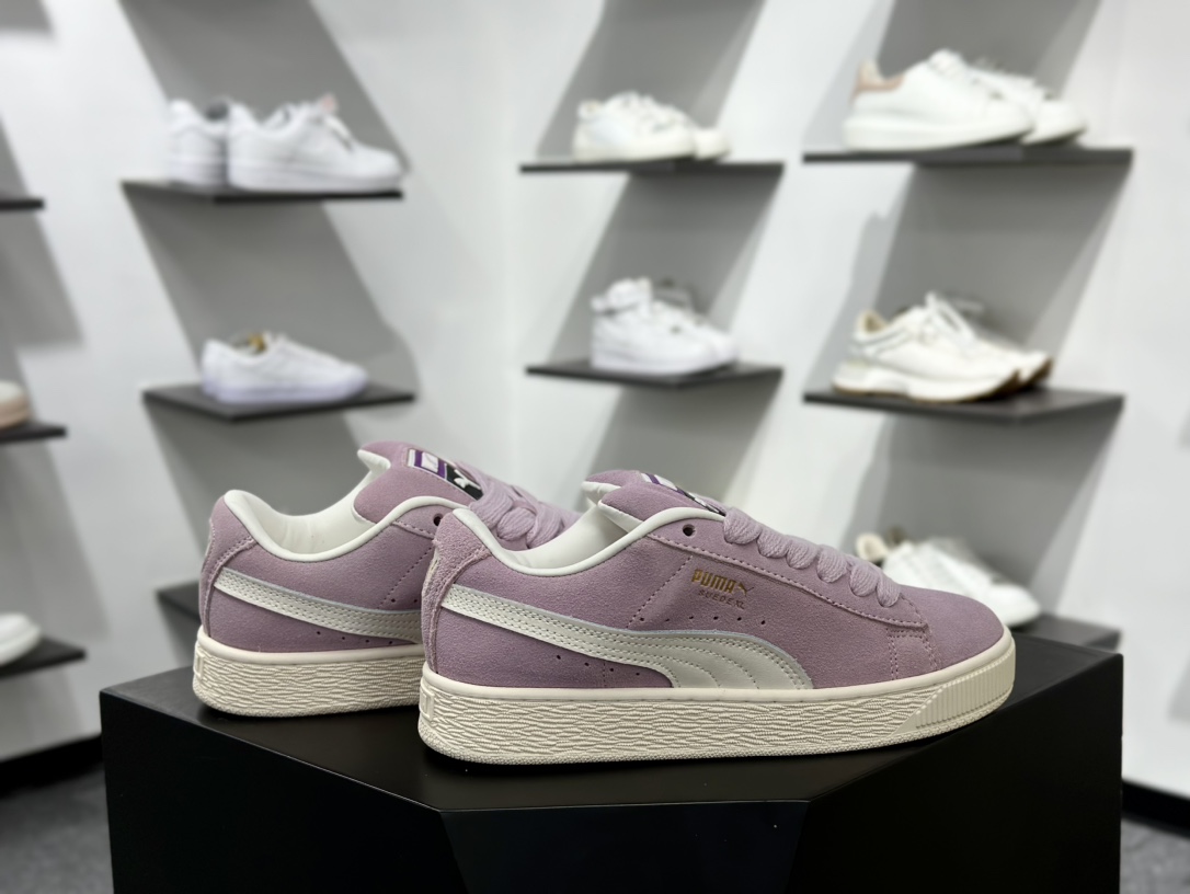 PUMA Suede Low XL”Blue White”经典明星系列低帮面包风板鞋“紫色白标白底” 395205-08