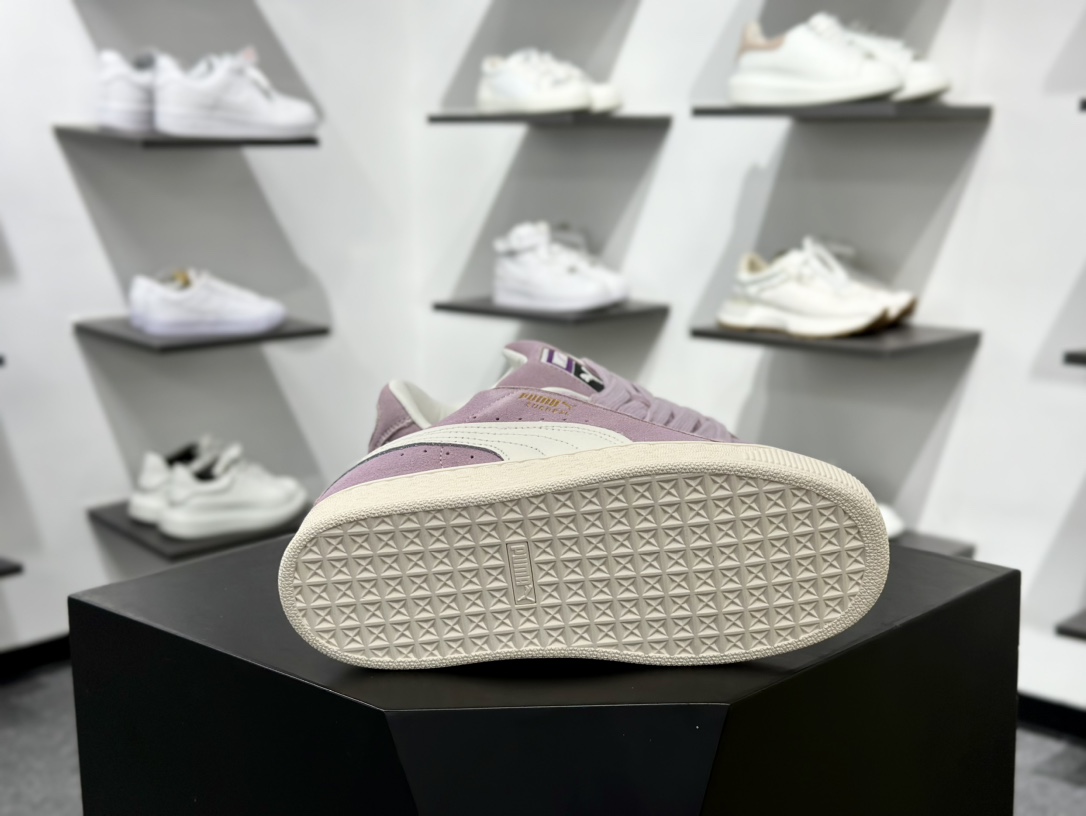 PUMA Suede Low XL”Blue White”经典明星系列低帮面包风板鞋“紫色白标白底” 395205-08