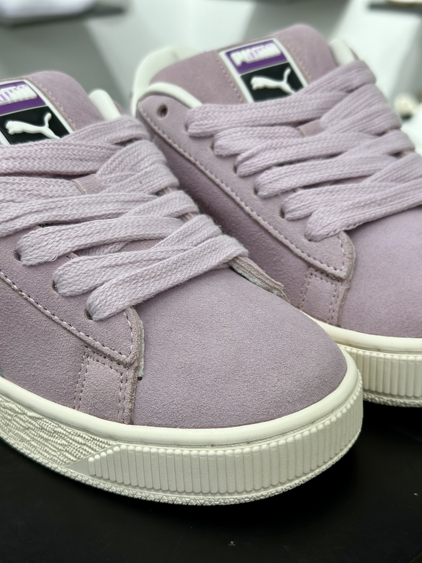 PUMA Suede Low XL”Blue White”经典明星系列低帮面包风板鞋“紫色白标白底” 395205-08