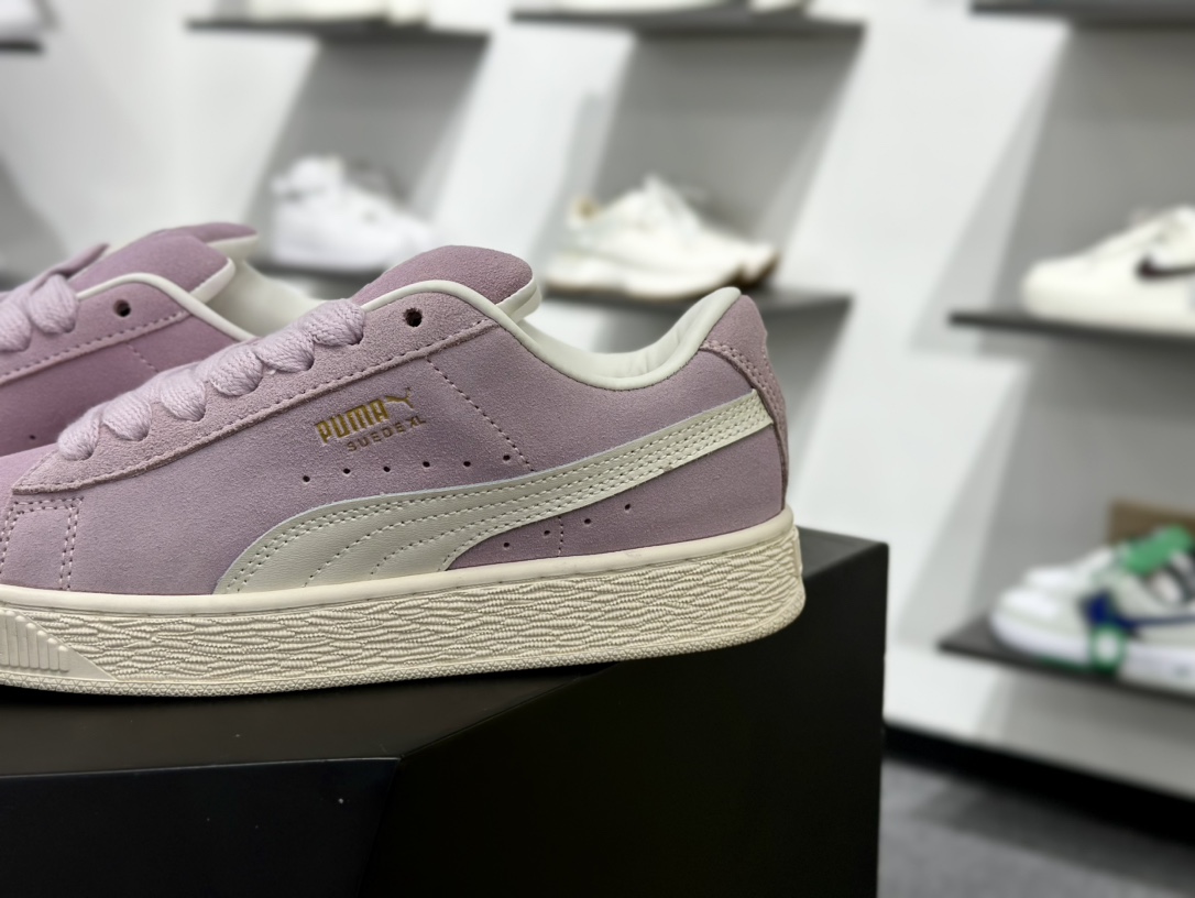 PUMA Suede Low XL”Blue White”经典明星系列低帮面包风板鞋“紫色白标白底” 395205-08