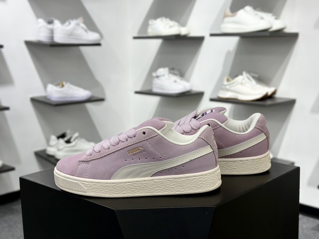 PUMA Suede Low XL”Blue White”经典明星系列低帮面包风板鞋“紫色白标白底” 395205-08