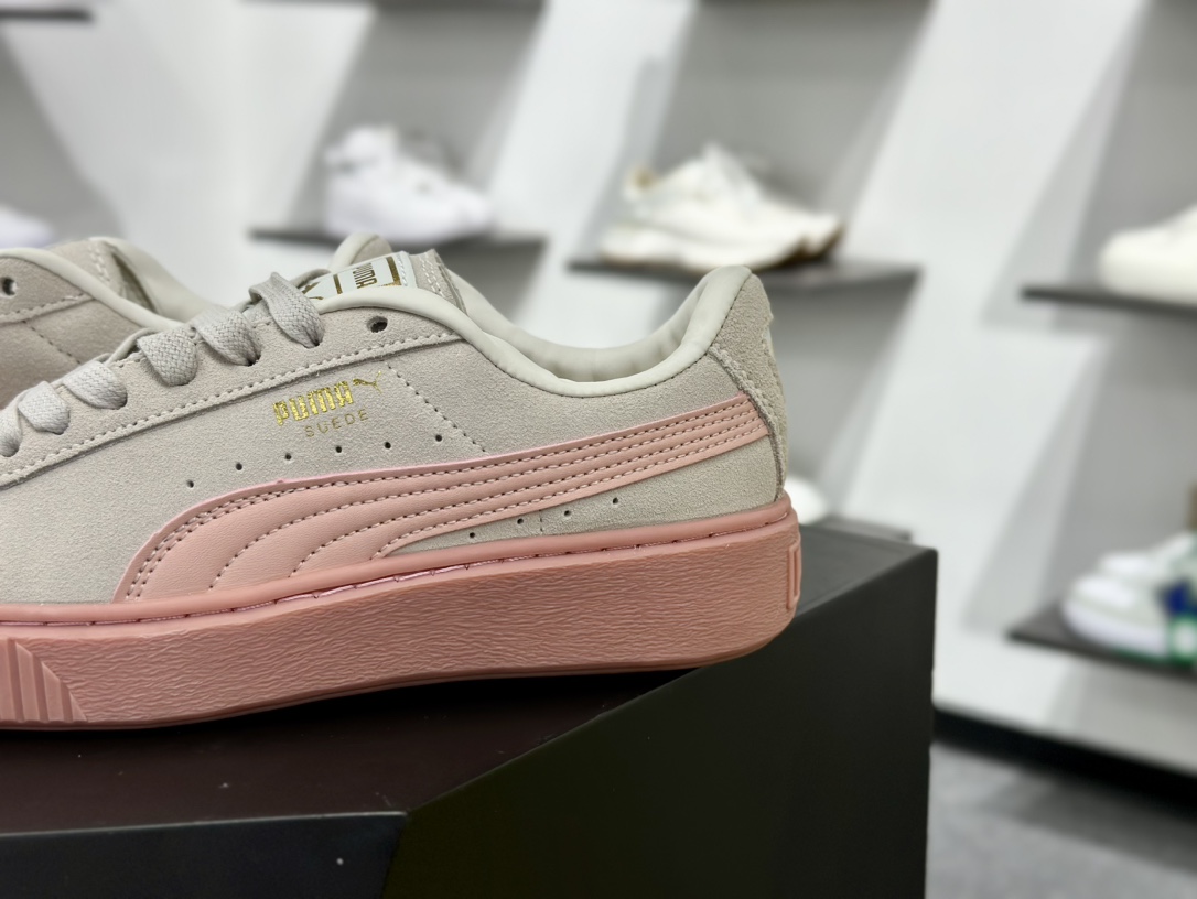 彪马PUMA Suede Low XL”Blue White”经典明星系列低帮面包风复古板鞋“粉色粉标粉底” 397250-01