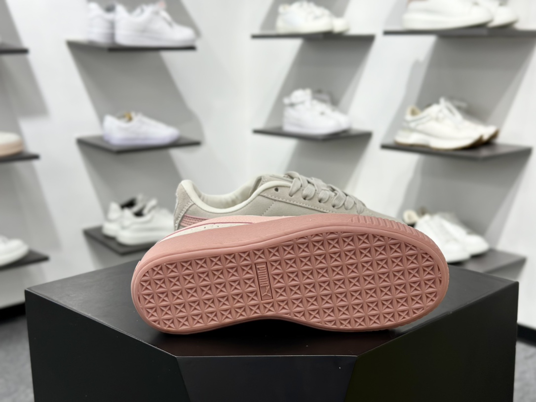 彪马PUMA Suede Low XL”Blue White”经典明星系列低帮面包风复古板鞋“粉色粉标粉底” 397250-01