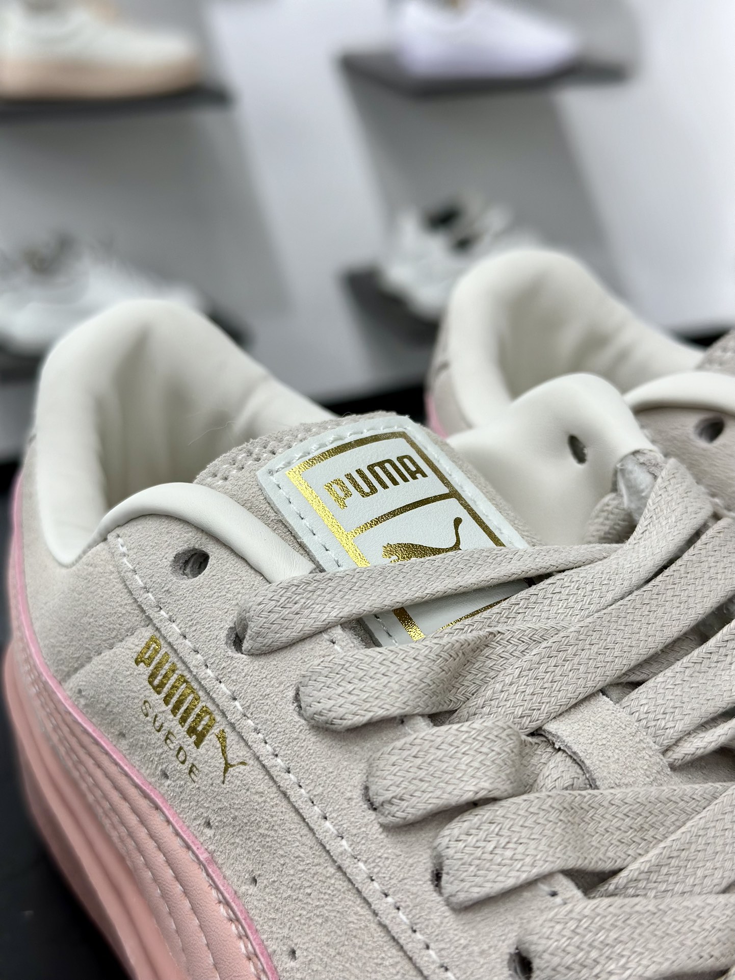 彪马PUMA Suede Low XL”Blue White”经典明星系列低帮面包风复古板鞋“粉色粉标粉底” 397250-01