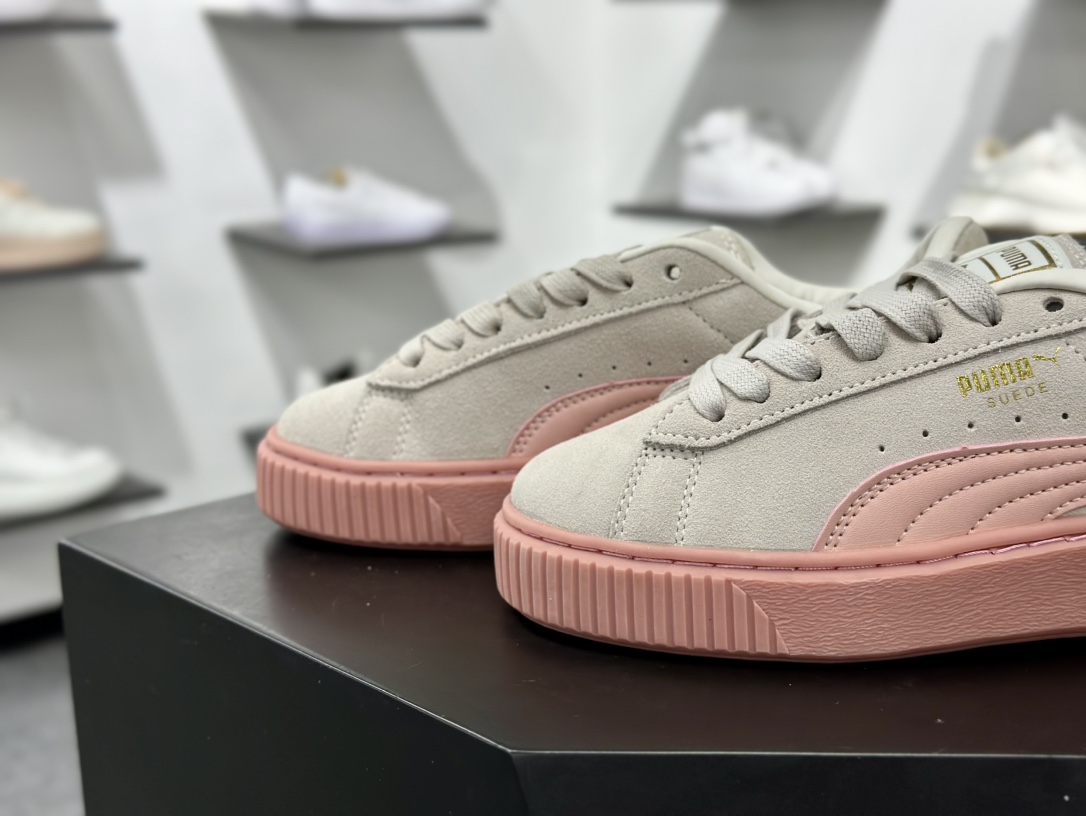 彪马PUMA Suede Low XL”Blue White”经典明星系列低帮面包风复古板鞋“粉色粉标粉底” 397250-01