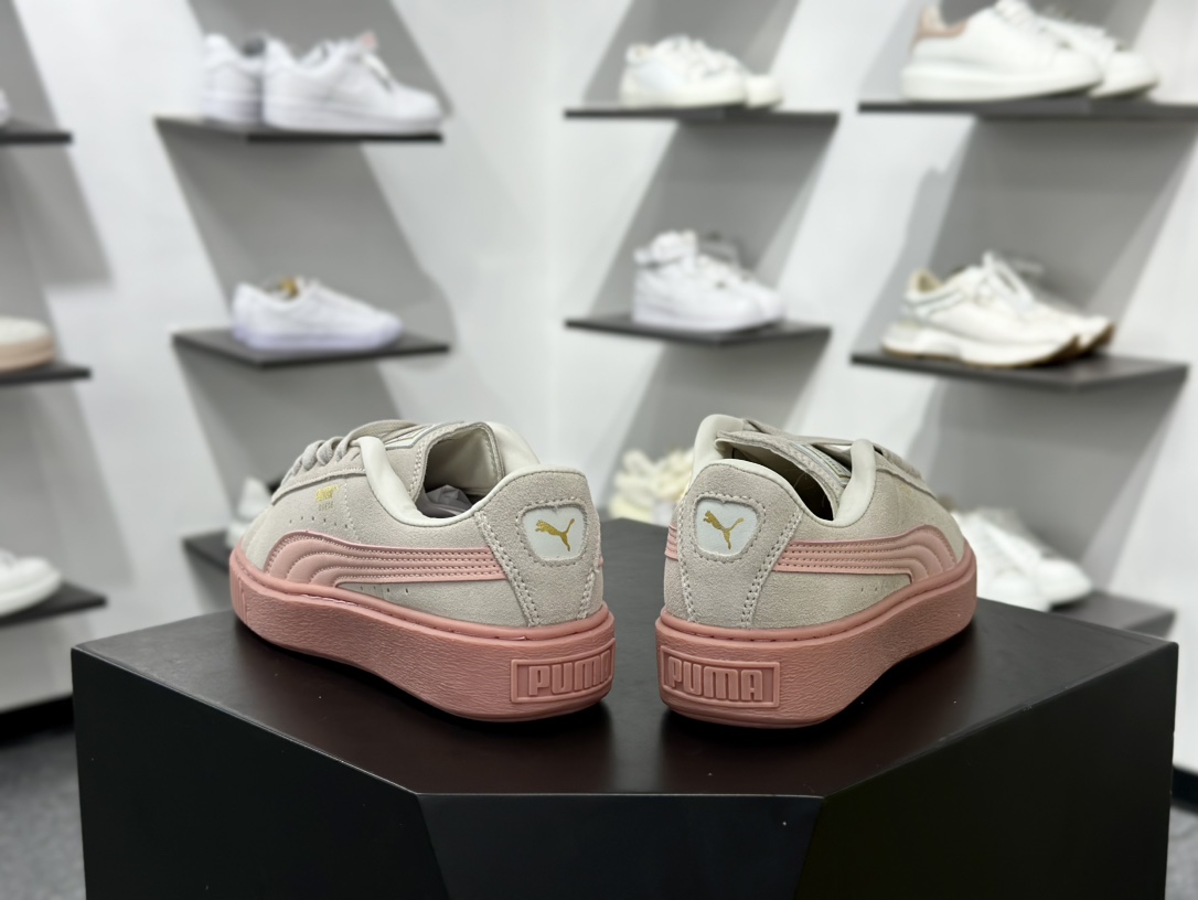 彪马PUMA Suede Low XL”Blue White”经典明星系列低帮面包风复古板鞋“粉色粉标粉底” 397250-01