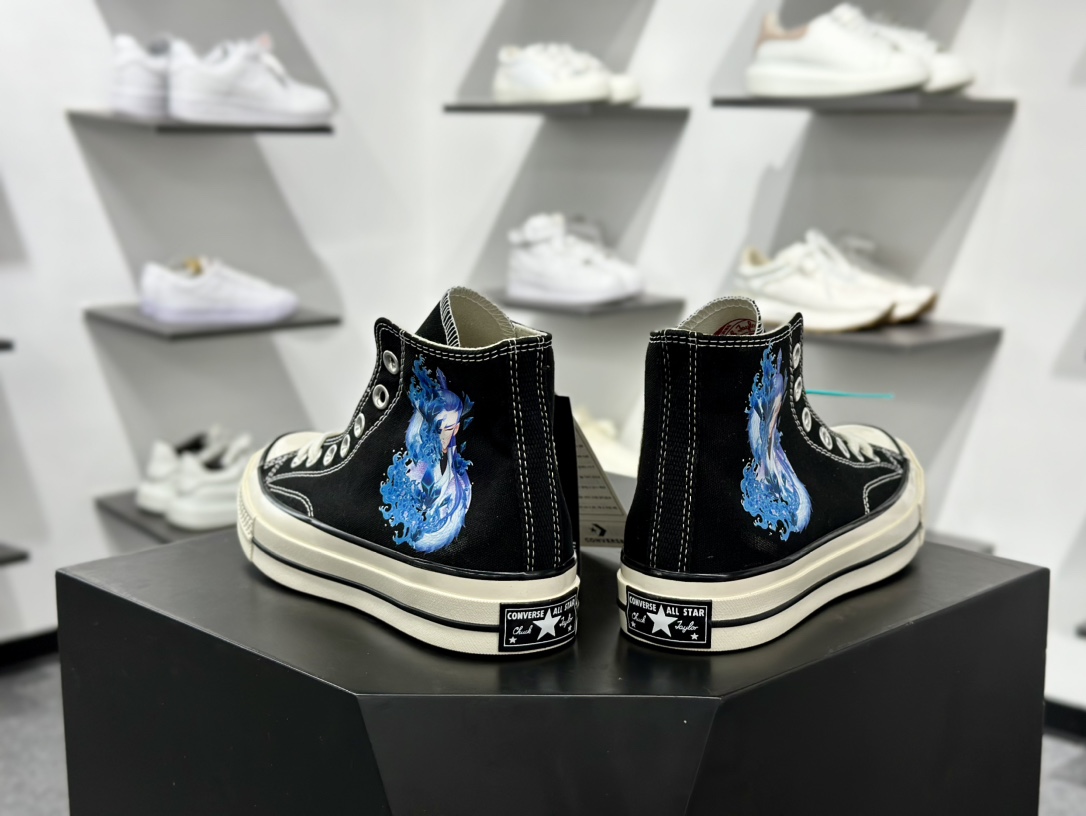 Converse Chuck Taylor All Star 1970s High”Nezha ”复古三星标高帮百搭板鞋“帆布黑白彩色敖丙印花” 162050C