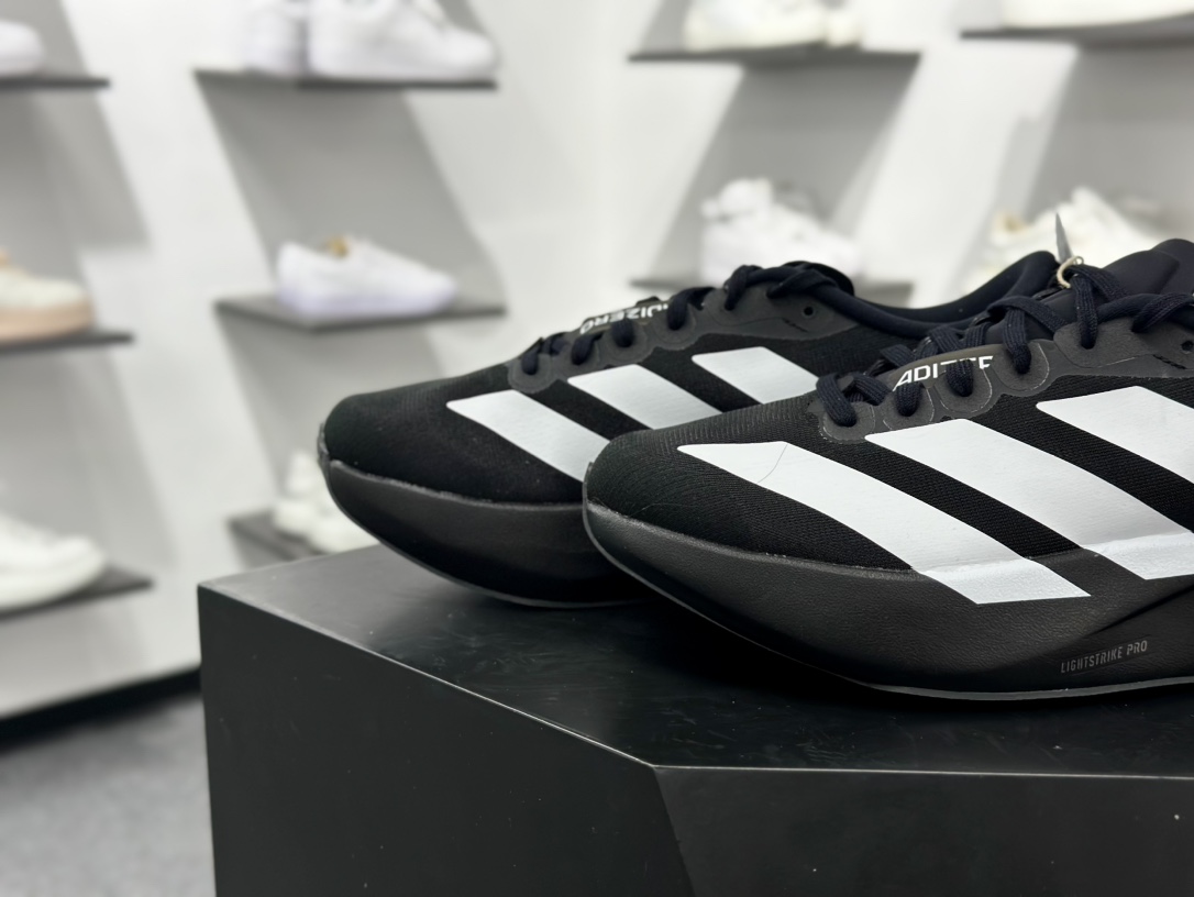 阿迪达斯Adidas Adizero Eva SL M”Black White”零度进化版系列低帮慢跑鞋“网织黑白”JP7149