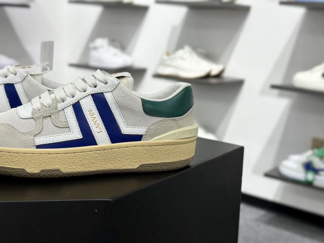 浪凡/LANVIN Clay Low-Top Tennis Sneakers复古德训风低帮系带休闲运动板鞋 “FM-SKDK00-NASH-A200020”