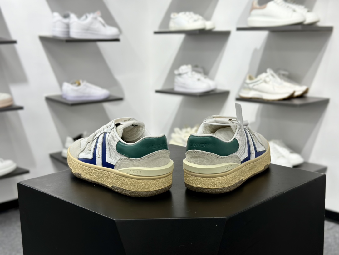 浪凡/LANVIN Clay Low-Top Tennis Sneakers复古德训风低帮系带休闲运动板鞋 “FM-SKDK00-NASH-A200020”