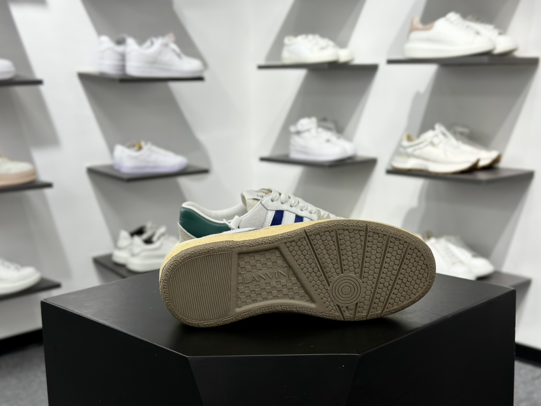 浪凡/LANVIN Clay Low-Top Tennis Sneakers复古德训风低帮系带休闲运动板鞋 “FM-SKDK00-NASH-A200020”