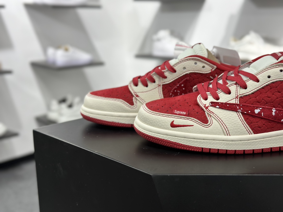 280 Fragment x Travis Scott x Supreme Air Jordan 1 Low 三方联名倒钩  XS2024-040