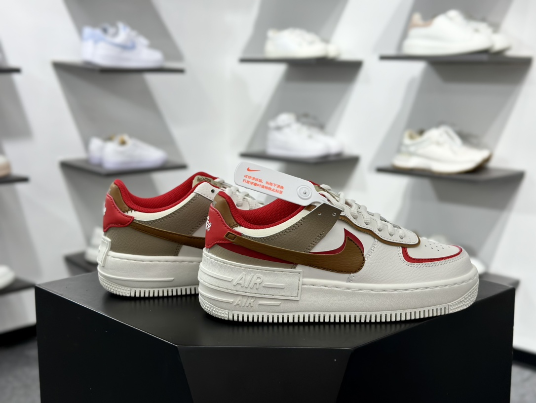 Nike Air Force 1 Low 07 Shadow WMNS 白棕红  HQ3400-030