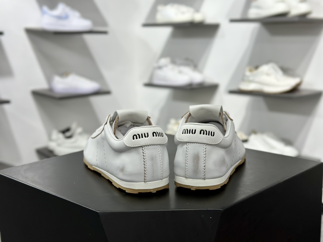 320 Miu Miu Plume Low Sneakers 低帮薄底经典复古休闲运动慢跑 5E114E_3H02_F0009_F_005
