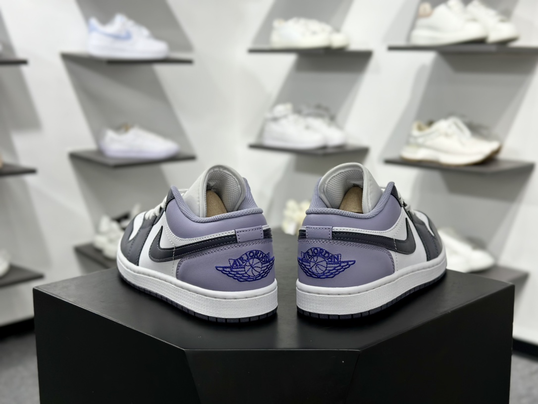 原装裸鞋级 市面最高工艺产物 Air Jordan 1 Low 白紫  553558-145