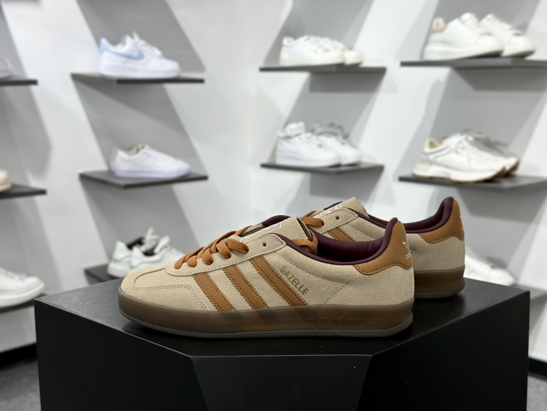adidas Originals Gazelle INdoor 黄棕 三叶草休闲防滑耐磨低帮板鞋  JH5412