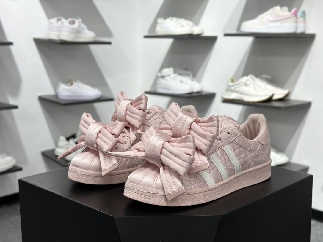 220 AD Originals Superstar 经典复古贝壳头板鞋  “粉色大蝴蝶结带”JQ8737