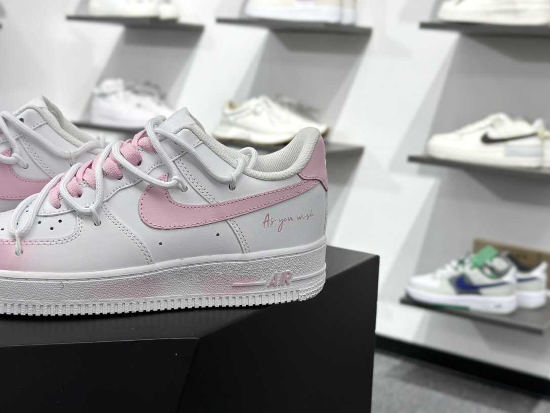 Nike Air Force 1 Low 07 白粉渐变绑带 GQ2288-802