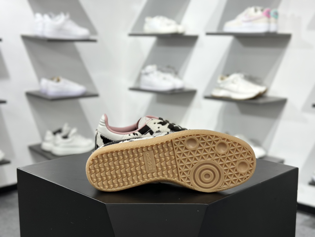 200 adidas originals Samba OG ”Cow Print”  灰白棕 JR1256