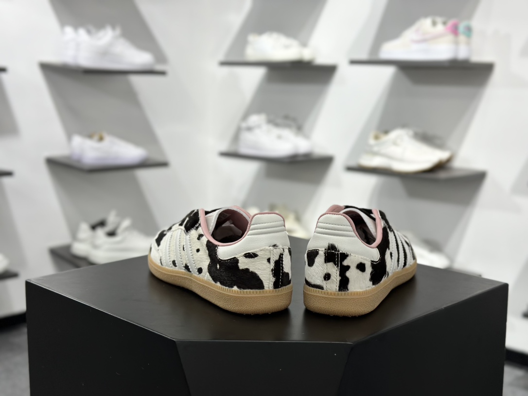 200 adidas originals Samba OG ”Cow Print”  灰白棕 JR1256