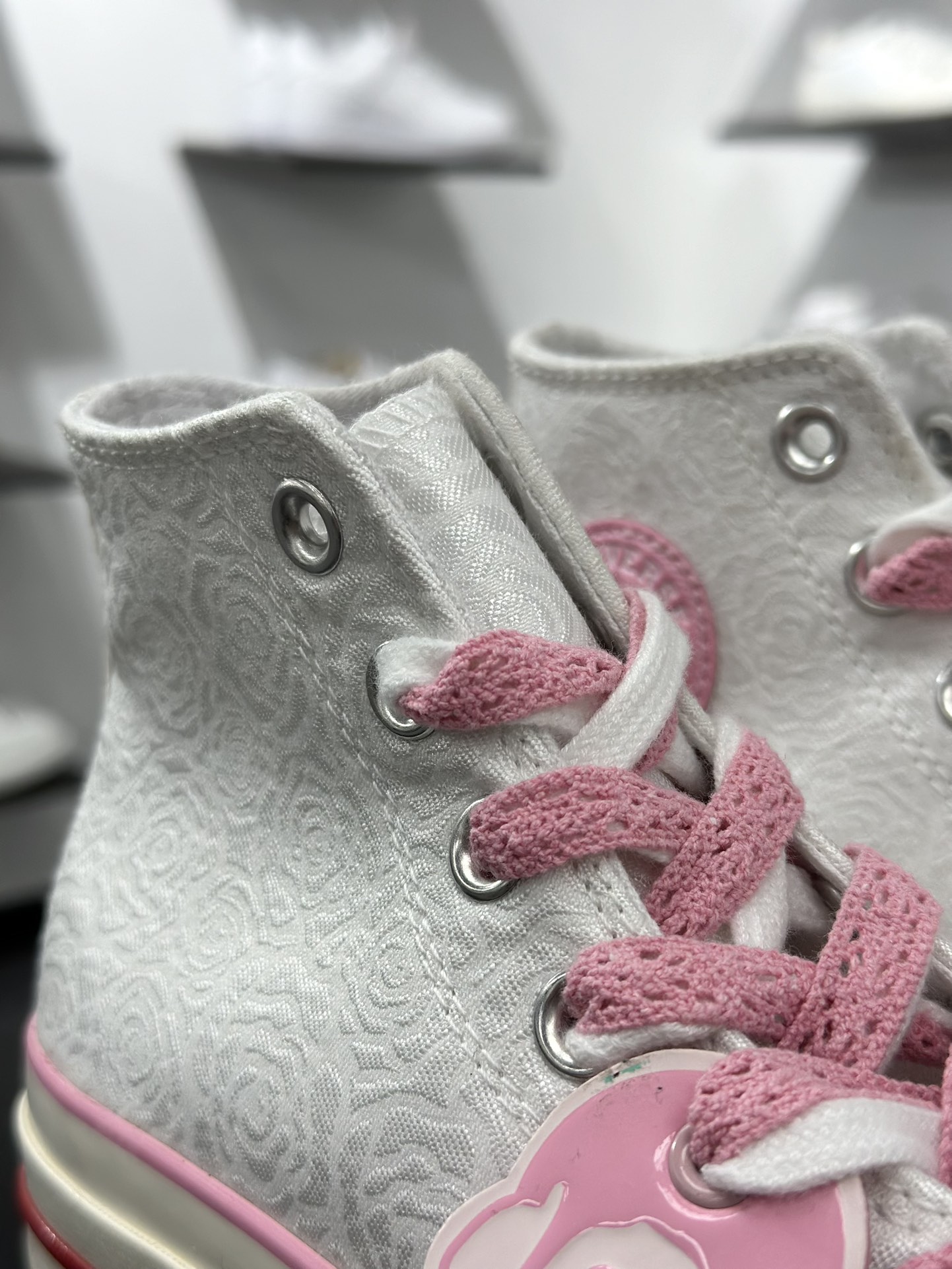 160 匡威2025情人节限定爱心玫瑰 CONVERSE匡威1970S Chuck 70 rose vintage爱心白色高帮帆布鞋 A14798C