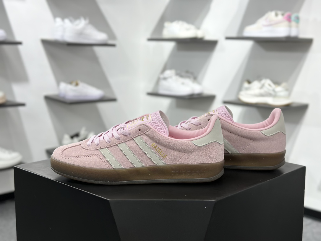 160 AD Originals Gazelle Indoor 粉色 三叶草复古休闲运动板鞋   JI2716